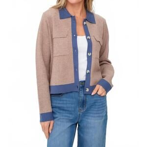 NEW SIX/FIFTY fallon button down cardigan in latte